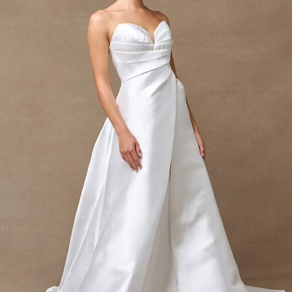 Off white strapless simple wedding dress,bridal gown - Picture 1 of 6